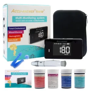 Accu-Answer ISAW 4-in-1 Multi-functional Health Monitor — Glucose, Cholesterol, Uric Acid & Haemoglobin Tester